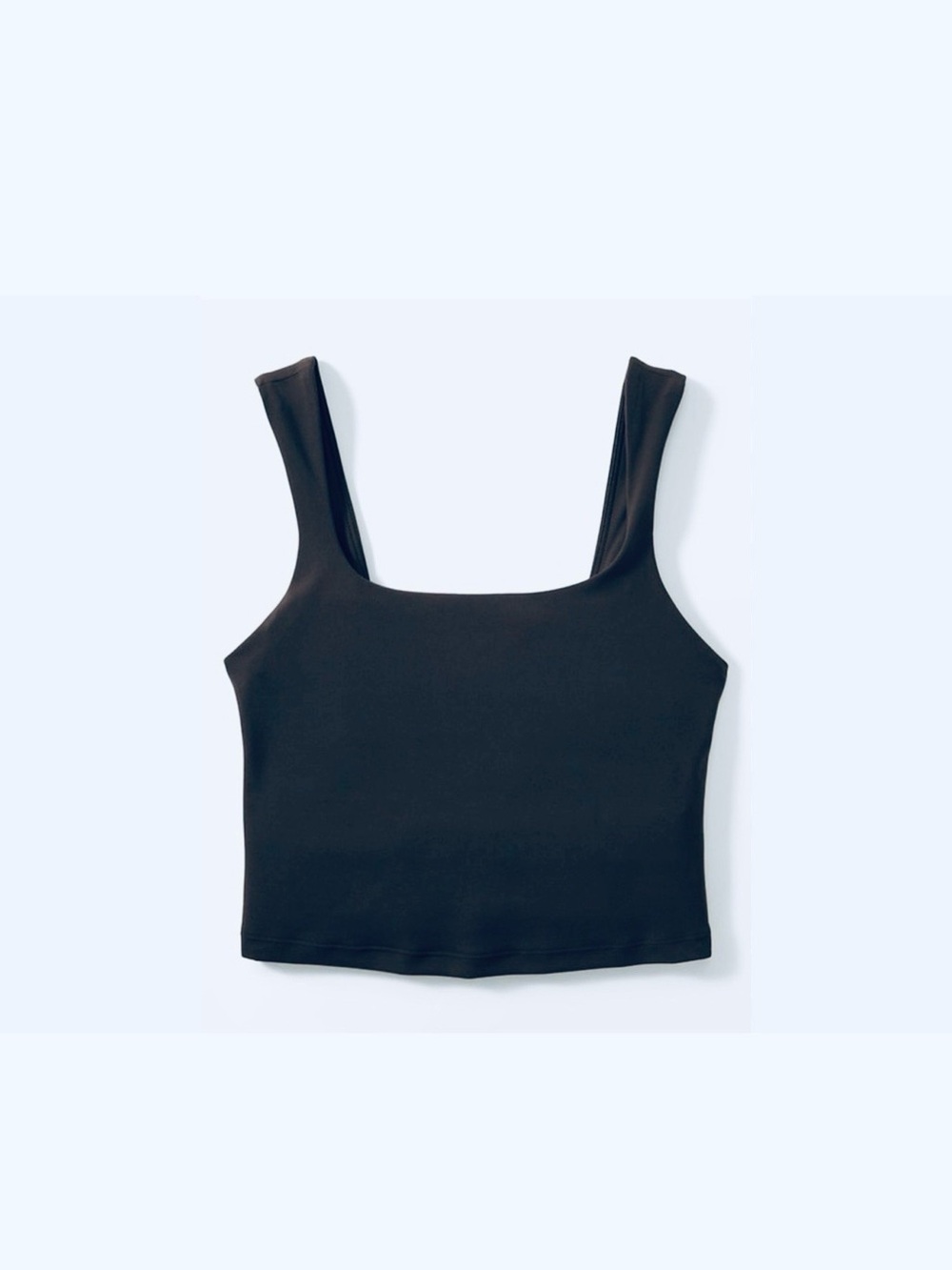 ATHLETA Women’s Black Square Neck Sport Bra Crop Top Sz Medium NWT